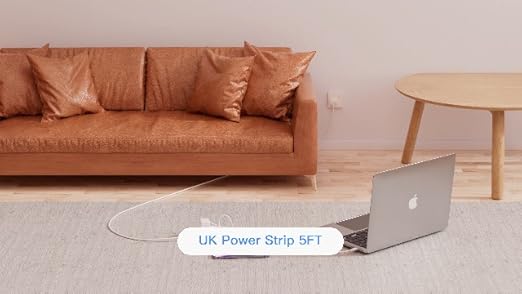 UK Adapters for Travel(13A), US to UK Plug Adapter with 3 Outlets 4 USB Ports (2 USB-C) Total Output 24W, Type G Travel Adapter for USA to British Ireland Scotland Hong Kong - Image 3